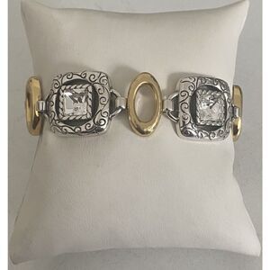 NWT Brighton Roxbury Two-Tone Crystal Bracelet